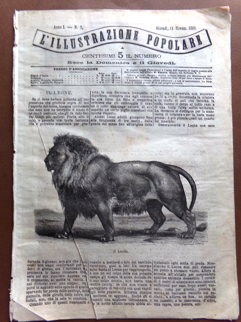 L'illustrazione Popolare 11 Novembre 1869 Barricate Barcellona Canale Suez Leone