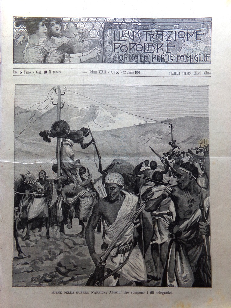 L'illustrazione Popolare 12 Aprile 1896 Hidalgo Airaghi Abissini Guerra d'Africa