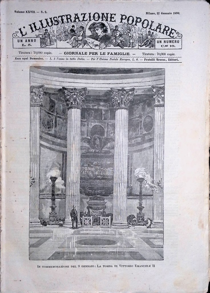 L'Illustrazione Popolare 12 Gennaio 1890 Serpa Pinto Spostamento Tevere Browning