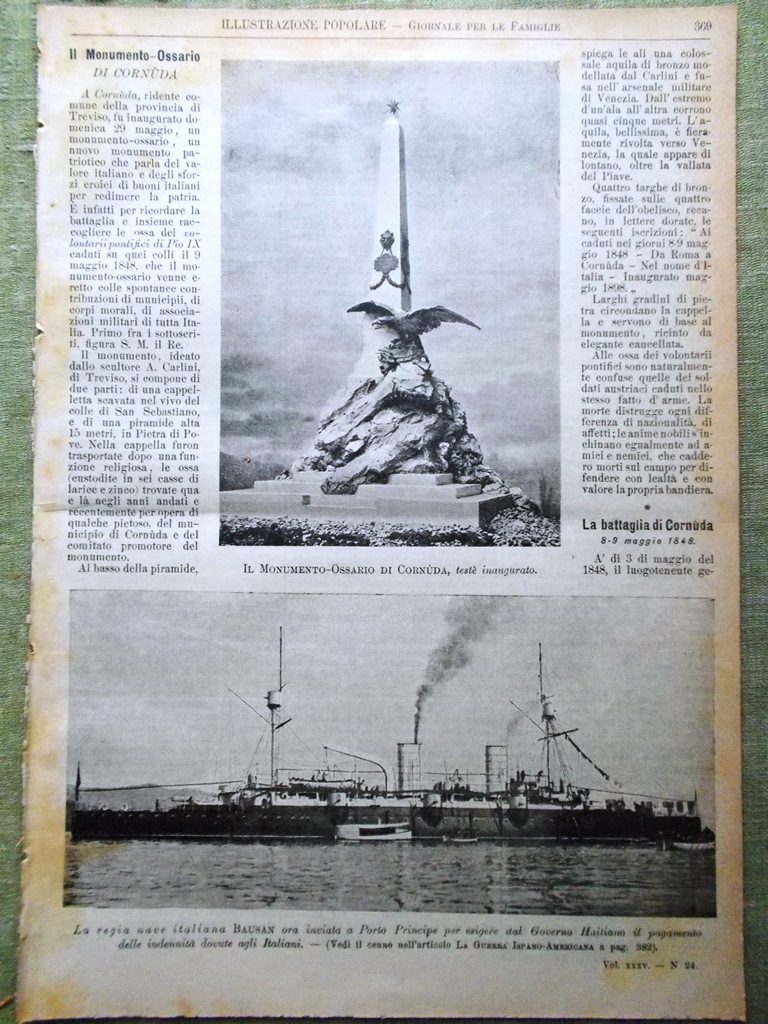 L'illustrazione Popolare 12 Giugno 1898 Cornuda Bellamy Manila Isabella Valois