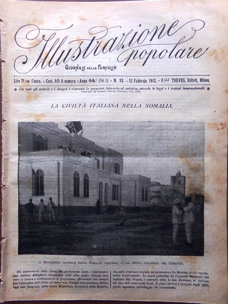 L'Illustrazione Popolare 13 Febbraio 1913 Morini Bielovucic Alpi Guerra Balcani