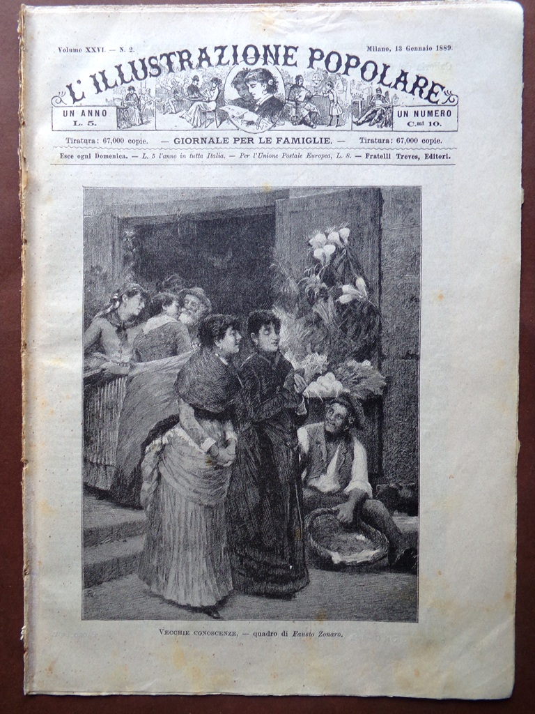 L'illustrazione Popolare 13 Gennaio 1889 Heyse Frana Napoli Benedizione Cavalli