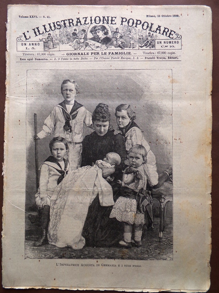 L'illustrazione Popolare 13 Ottobre 1889 Rivolta Candia Edison Augusta Germania