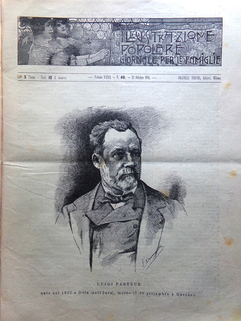 L'Illustrazione Popolare 13 Ottobre 1895 Morte di Louis Pasteur Cossa …