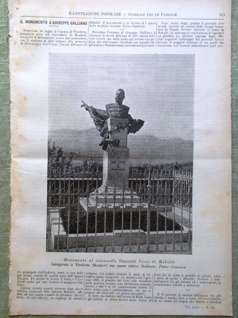 L'illustrazione Popolare 14 Agosto 1898 Bismarck Anzoletti Recanati Vicoforte