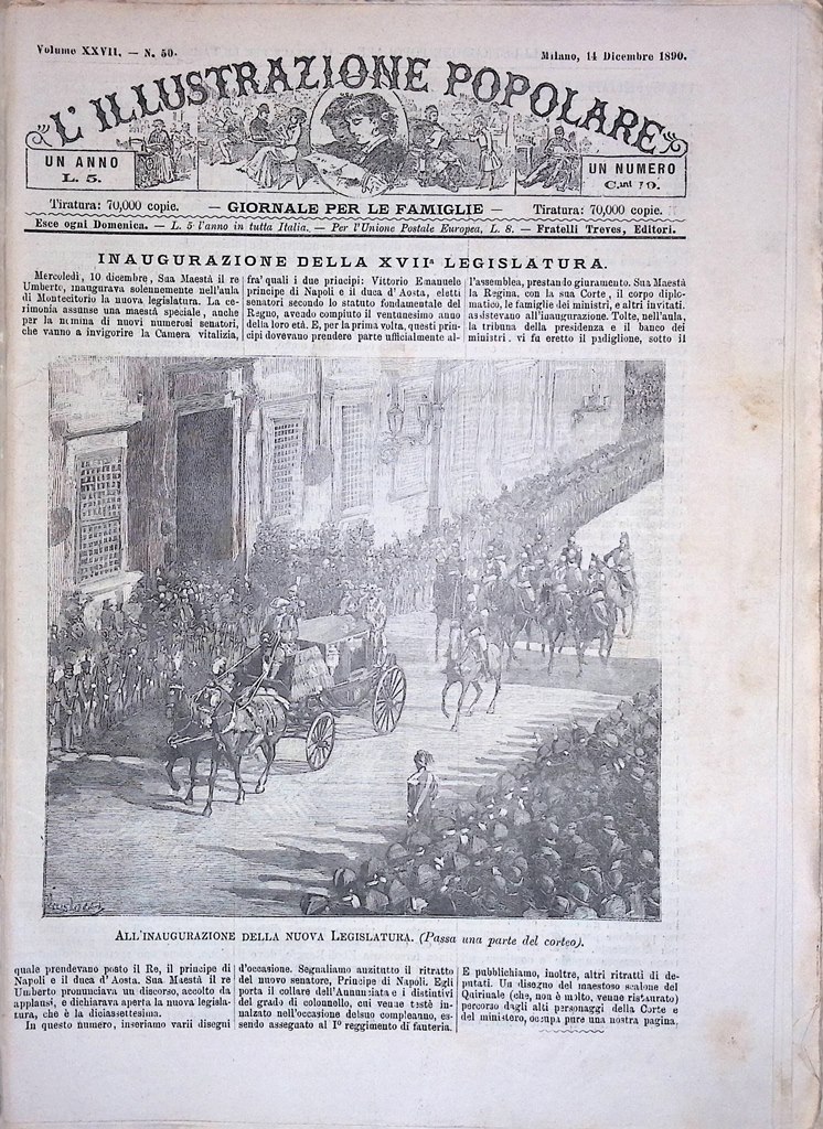 L'Illustrazione Popolare 14 Dicembre 1890 Nuovi Deputati Legislatura Quirinale