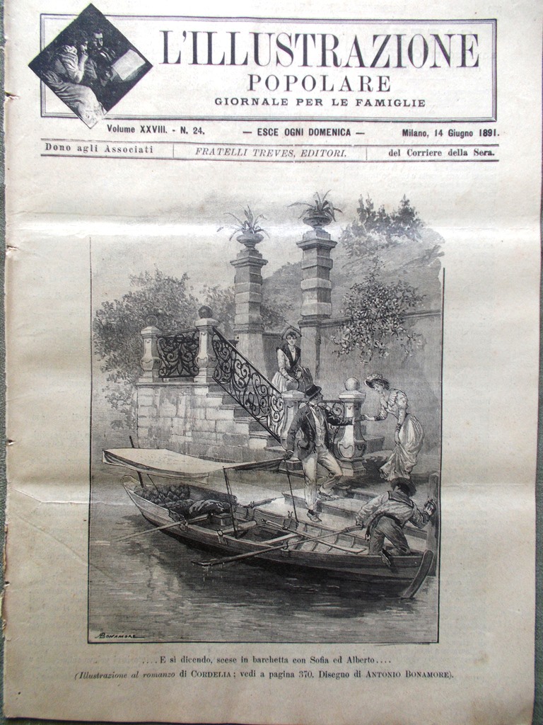 L'illustrazione Popolare 14 Giugno 1891 Edison Partenope Alimonda Letizia Keren
