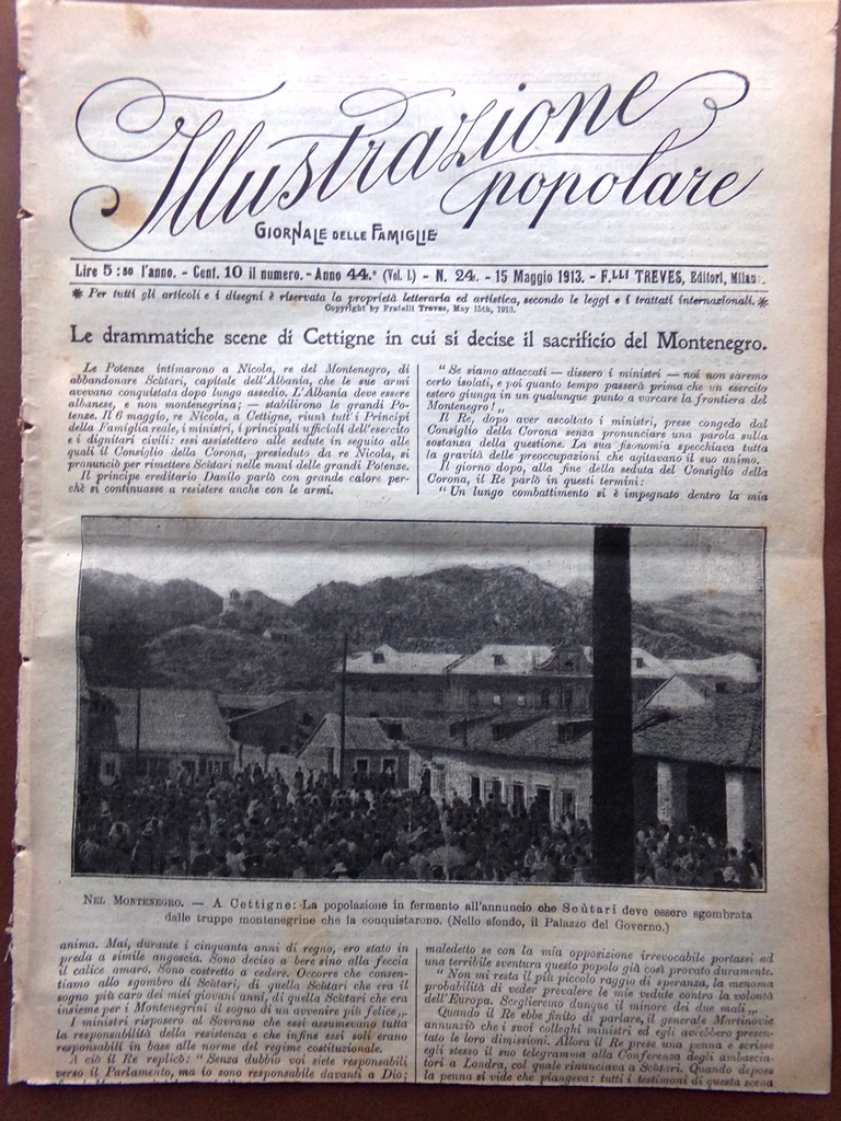 L'Illustrazione Popolare 15 Maggio 1913 Cettigne Scutari Leptis Magna Lamartine