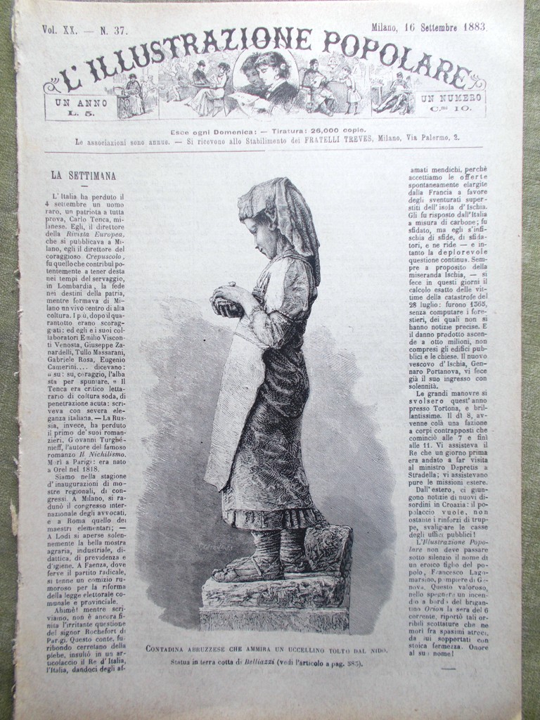 L'illustrazione Popolare 16 Settembre 1883 Gran Sasso Manovre Middleburg Islanda