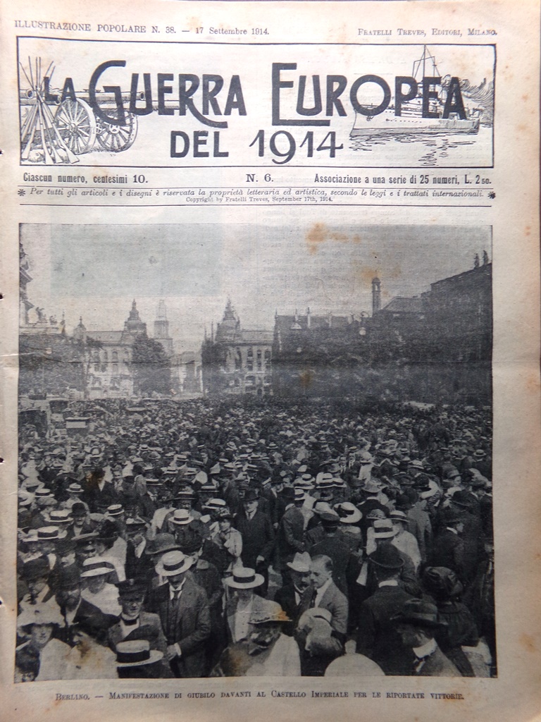 L'Illustrazione Popolare 17 Settembre 1914 WW1 Armi Tedesche Esercito Russo …