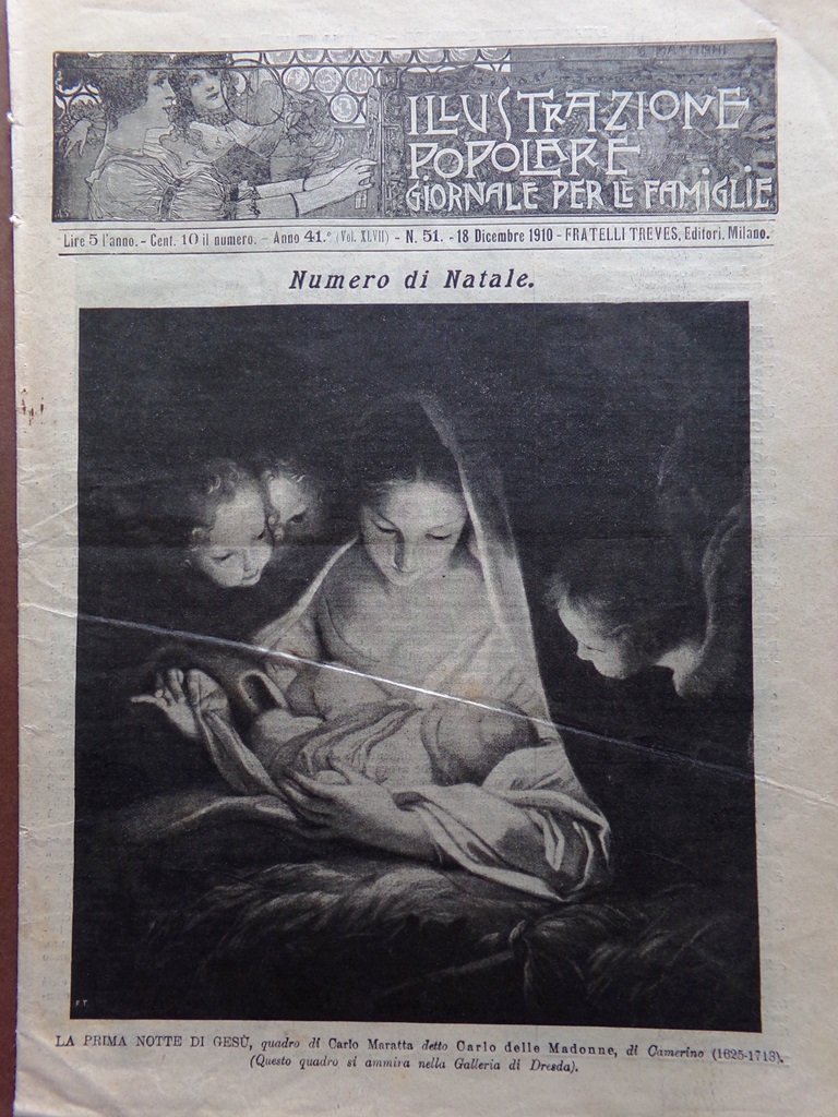 L'Illustrazione Popolare 18 Dicembre 1910 Natale Betlemme Pompieri New York …