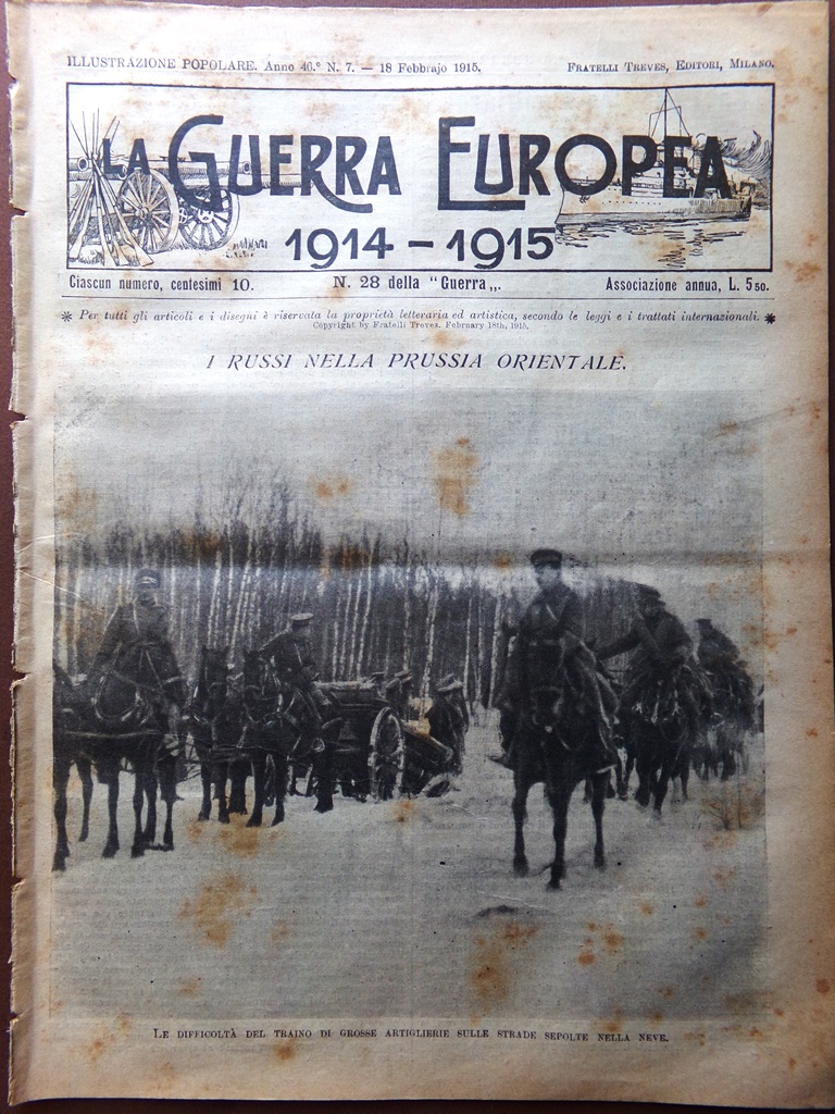 L'Illustrazione Popolare 18 Febbraio 1915 WW1 Chesterton Prussia Popolo Tedesco