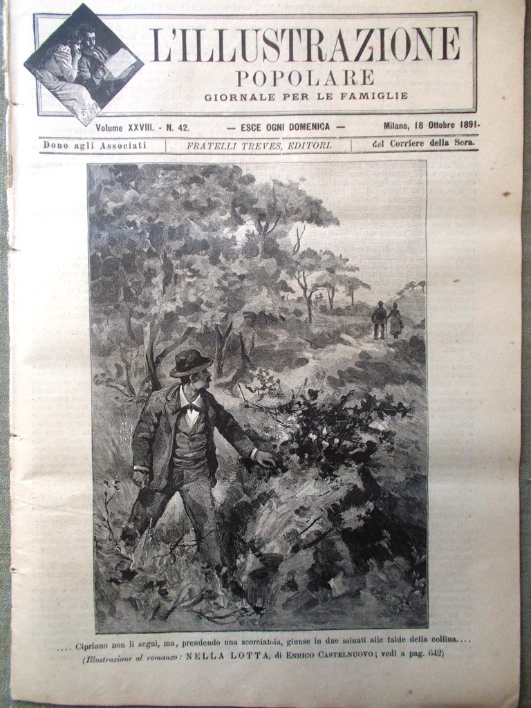 L'illustrazione Popolare 18 Ottobre 1891 Vincenzo Vela Roma Garibaldi Montserrat