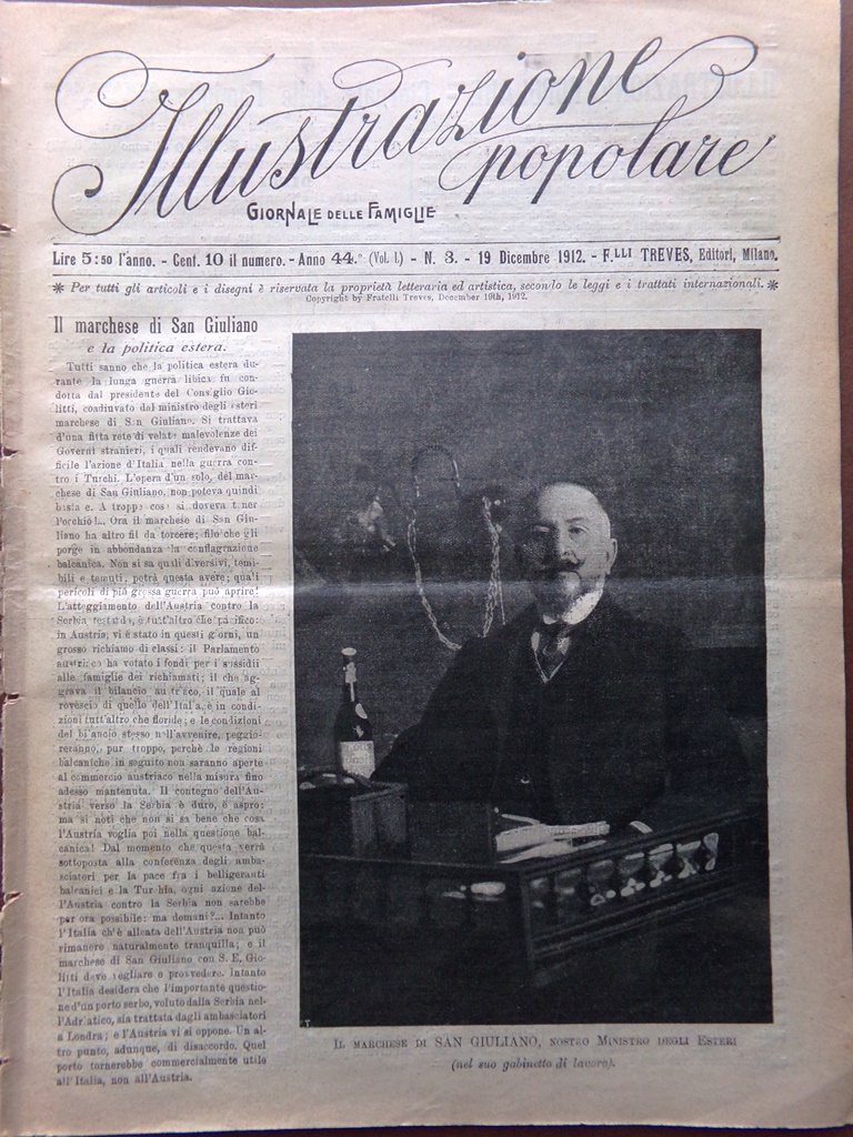 L'Illustrazione Popolare 19 Dicembre 1912 Ascari Boito Pascoli Falò Marche …