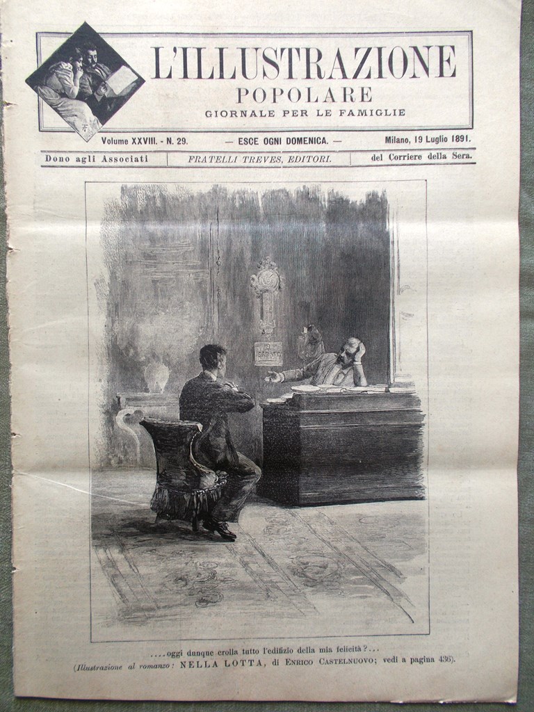 L'illustrazione Popolare 19 Luglio 1891 Martinez Corazzata Sicilia Orlando Asia