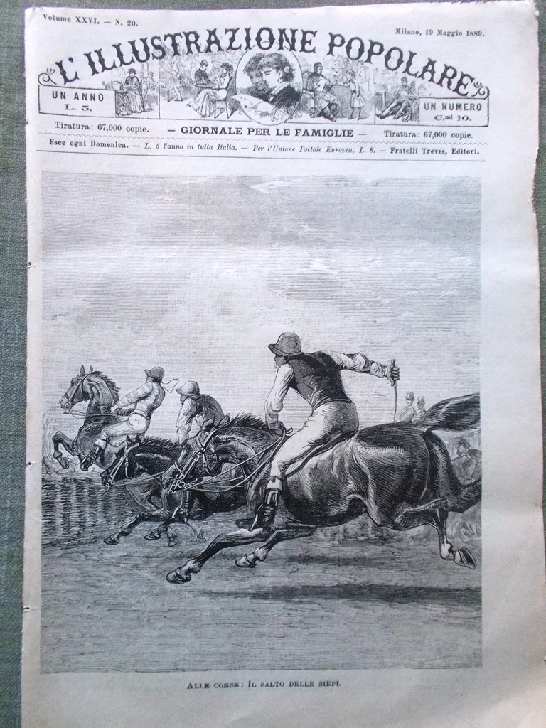 L'illustrazione Popolare 19 Maggio 1889 Esposizione Parigi Corsa Sciara Cavalli