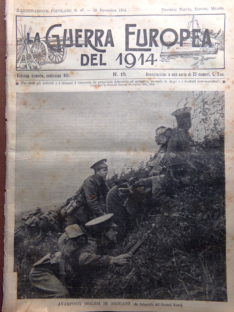 L'Illustrazione Popolare 19 Novembre 1914 WW1 Ypres Anversa Cosacchi Cura …