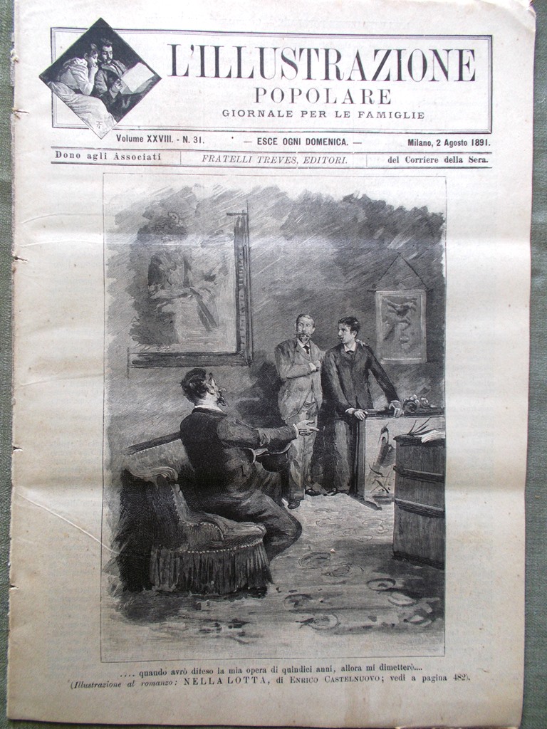 L'illustrazione Popolare 2 Agosto 1891 Faccio Cremolino Montesuello Venezia Asia