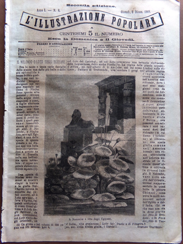 L'illustrazione Popolare 2 Dicembre 1869 Nelombo Canale di Suez Elezioni …