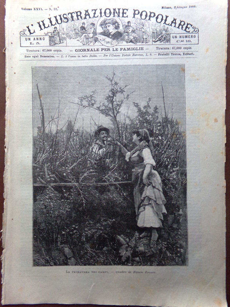 L'illustrazione Popolare 2 Giugno 1889 Ricordi di Garibaldi Strona Feste …