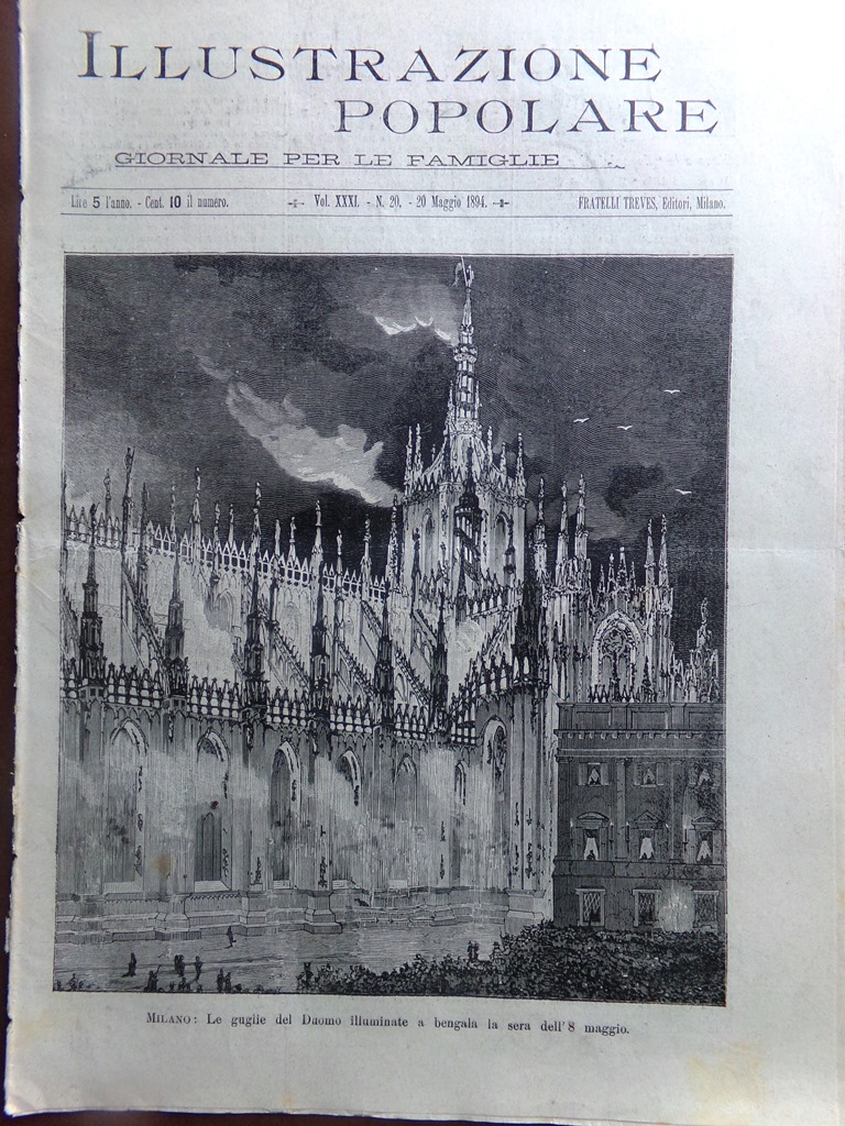 L'Illustrazione Popolare 20 Maggio 1894 Esposizioni Milano Duomo Serao Ungheresi