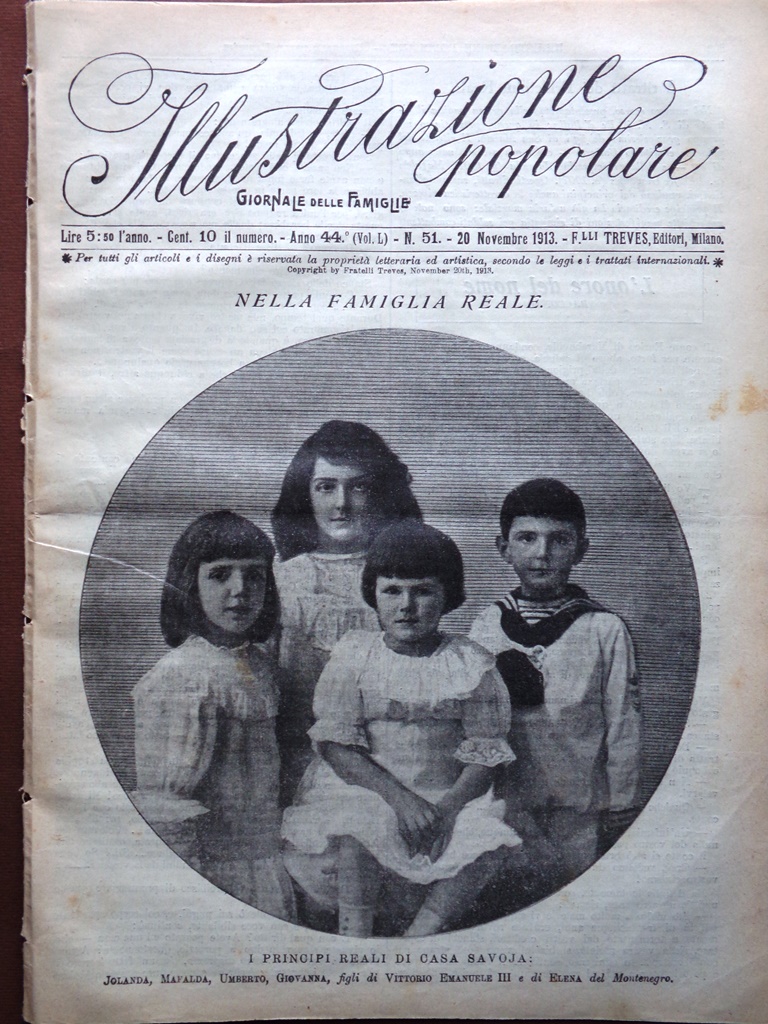 L'Illustrazione Popolare 20 Novembre 1913 Principi Savoia Rodi Bridges Wallace