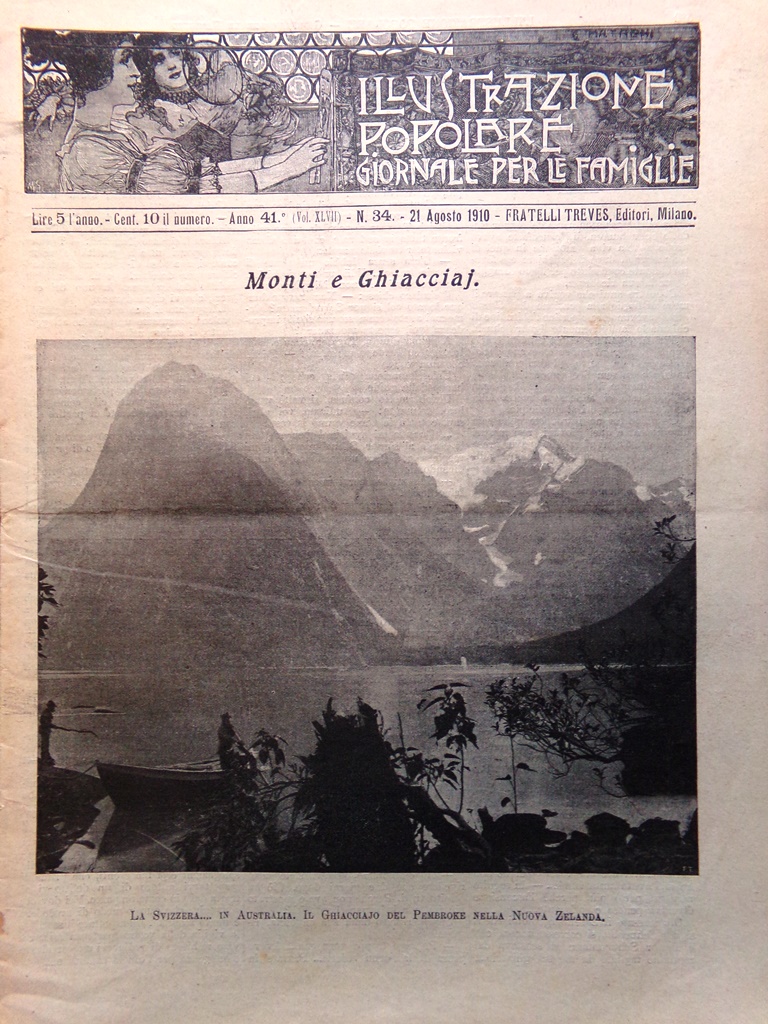 L'Illustrazione Popolare 21 Agosto 1910 Dolomiti Adamello Monte Pellegrino Alpi