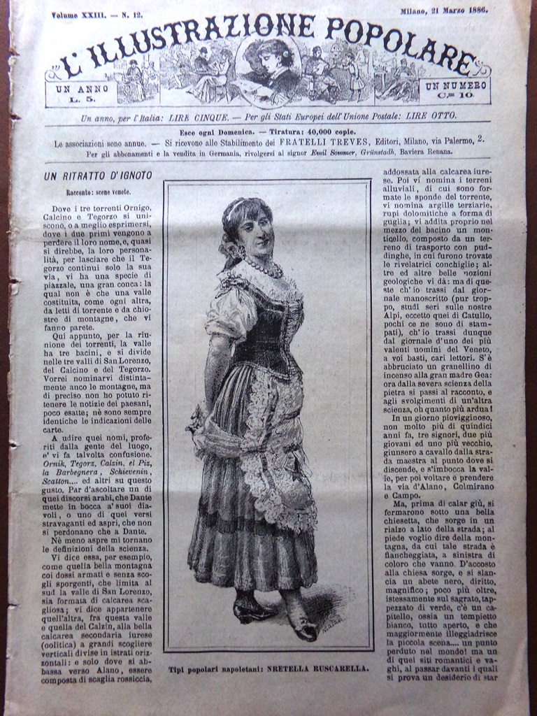 L'illustrazione Popolare 21 Marzo 1886 Emigrazione Borgia San Francesco Spirito