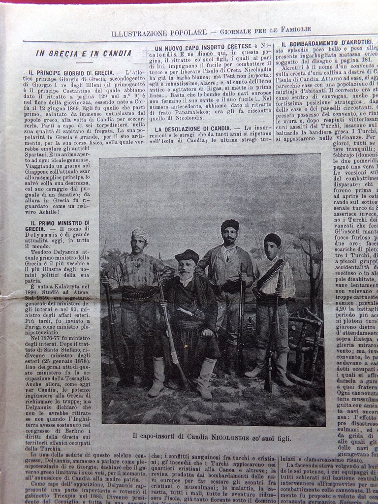 L'illustrazione Popolare 21 Marzo 1897 Nikolondis Candia Atene Antica Partenone