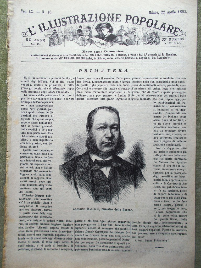 L'illustrazione Popolare 22 Aprile 1883 Rondini Bavaria Monaco Bufalini Cesena