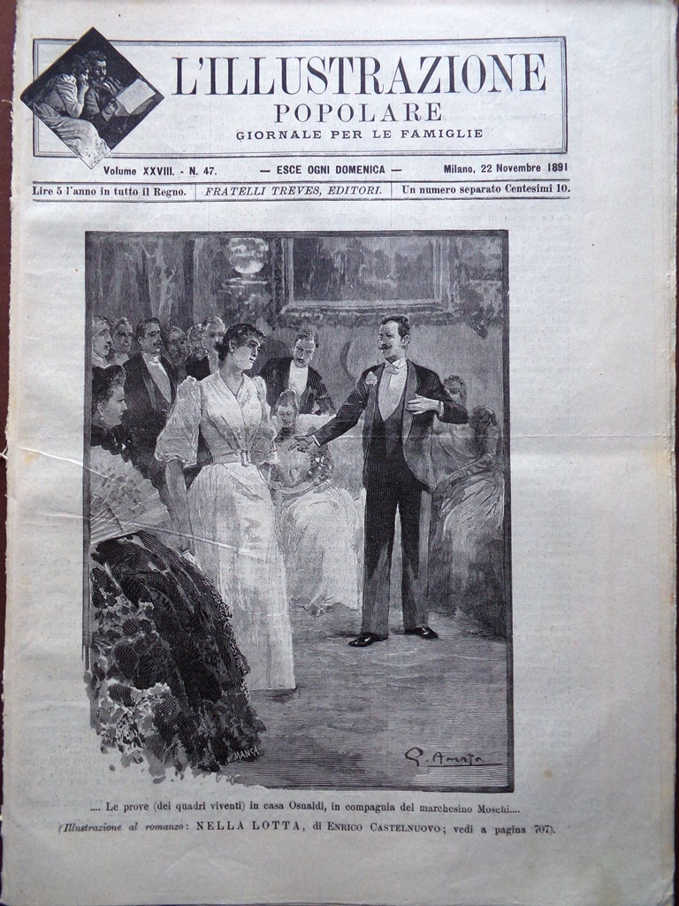 L'illustrazione Popolare 22 Novembre 1891 Esposizione di Palermo Prati Galeotti