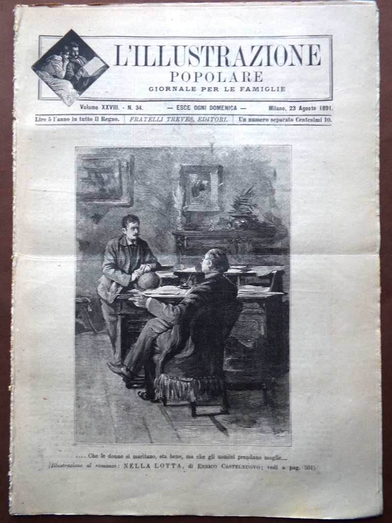 L'illustrazione Popolare 23 Agosto 1891 Garibaldi Pesaro Sylva Duomo di …