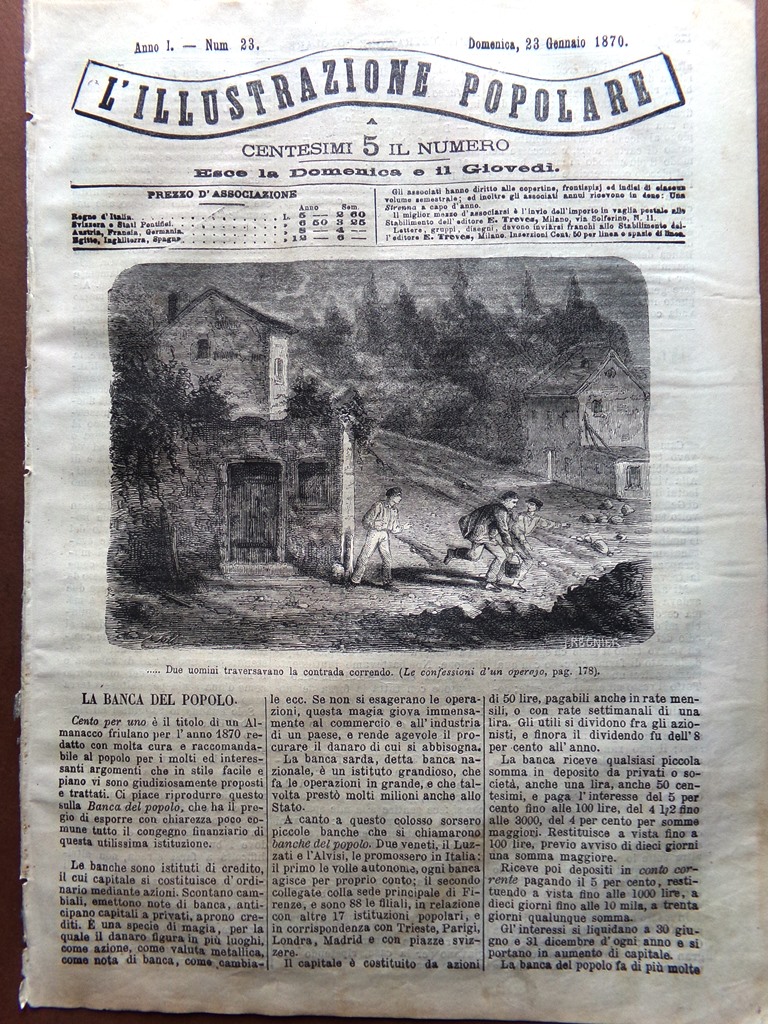 L'illustrazione Popolare 23 Gennaio 1870 Dracena Copenaghen Prigione Troppmann