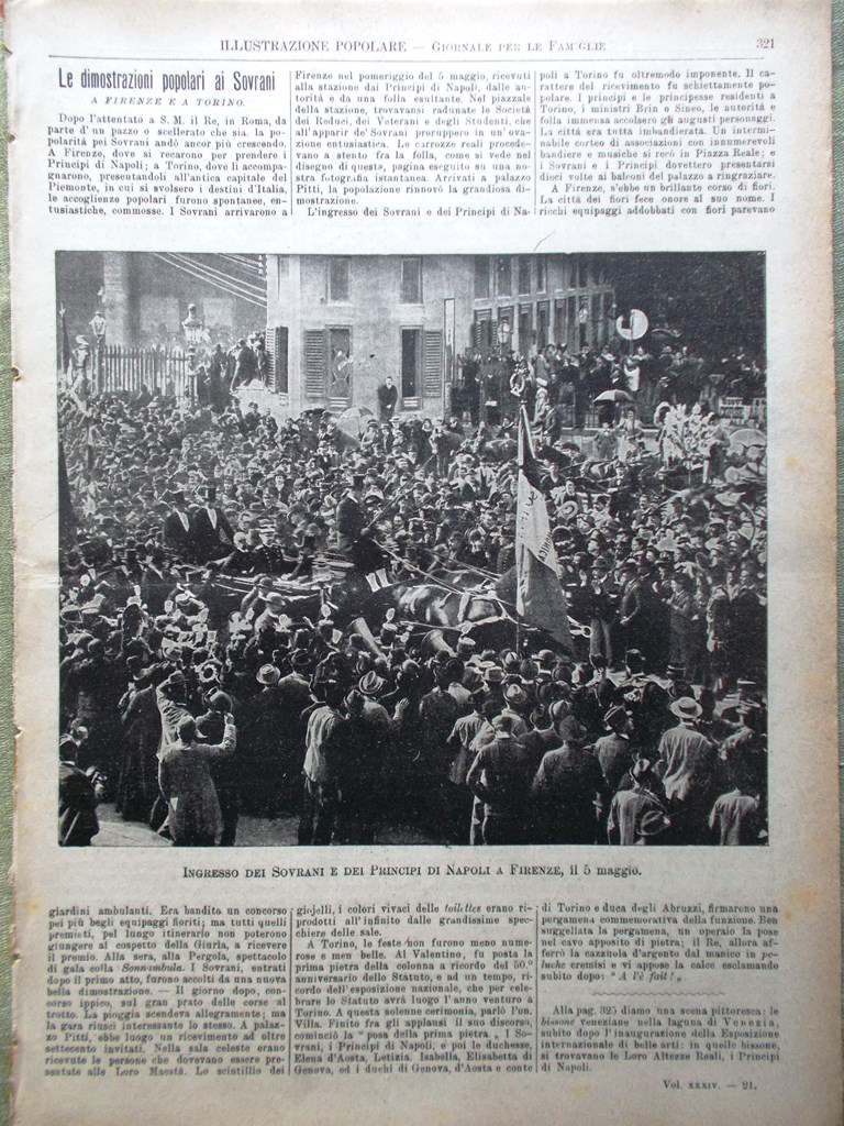 L'illustrazione Popolare 23 Maggio 1897 Incendio Bazar Parigi Ascensione Palermo