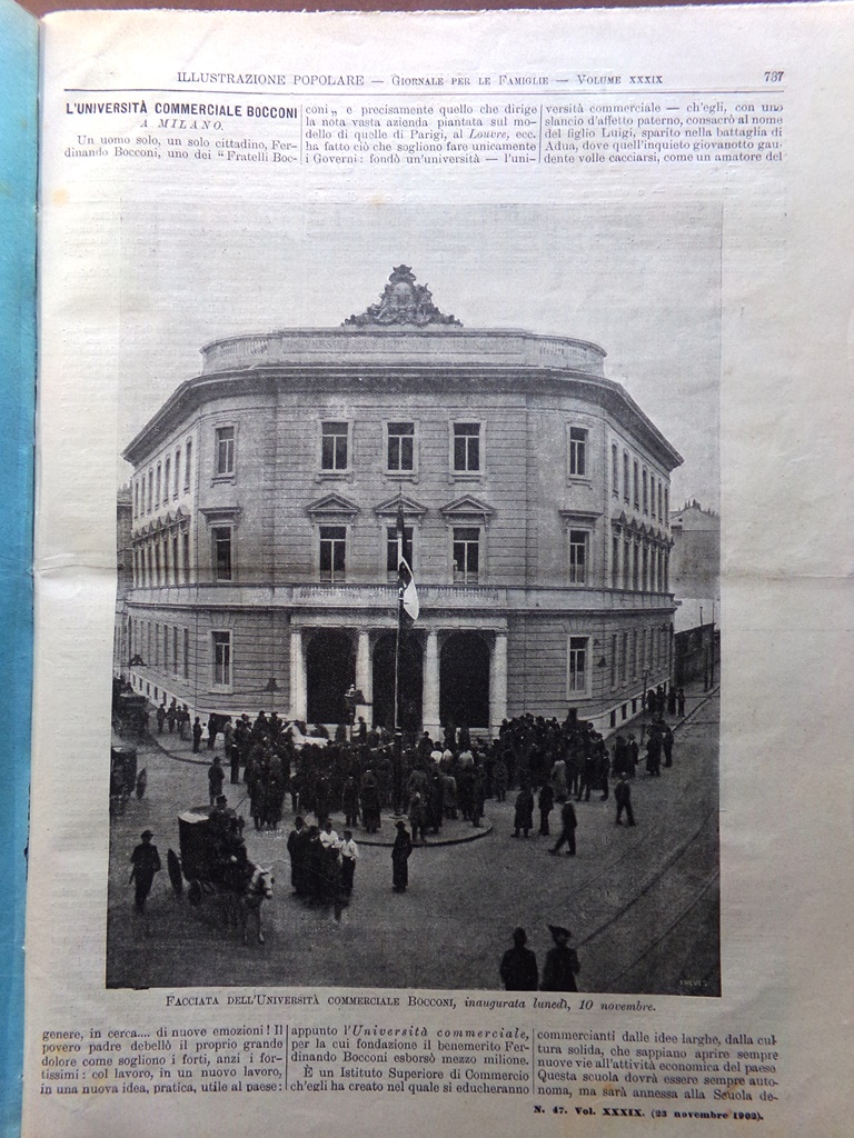 L'Illustrazione Popolare 23 Novembre 1902 Inaugurazione Bocconi Porto di Genova