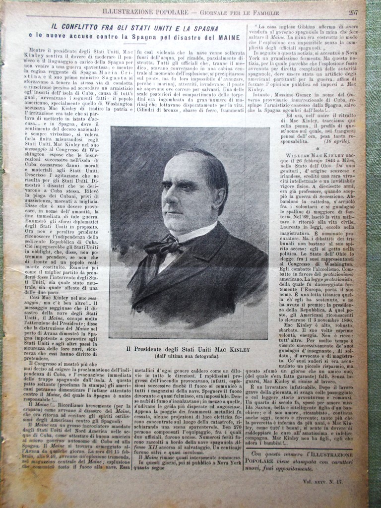 L'illustrazione Popolare 24 Aprile 1898 Shakespeare Stratford Tomba di Leopardi