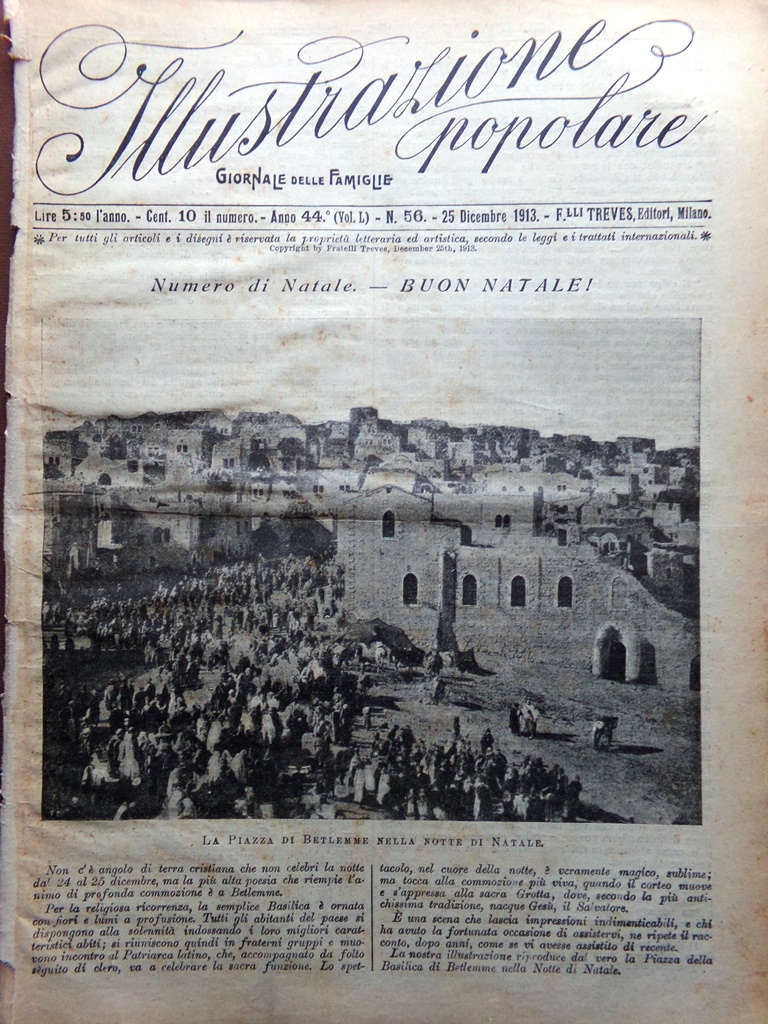 L'Illustrazione Popolare 25 Dicembre 1913 Albero di Natale Infanzia Giocattoli