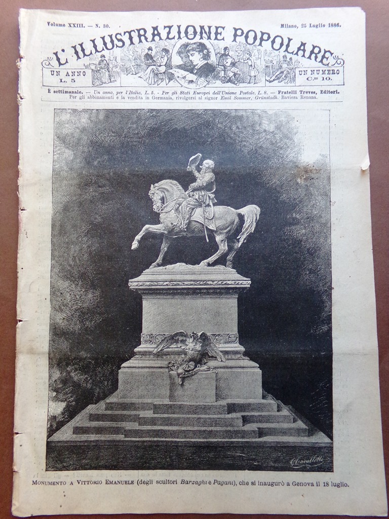 L'illustrazione Popolare 25 Luglio 1886 San Bernardino Diamanti Succi Metastasio