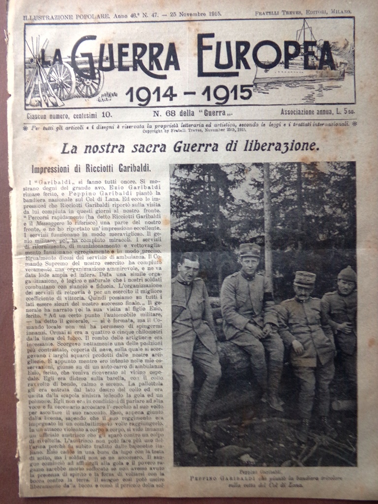 L'Illustrazione Popolare 25 Novembre 1915 WW1 Conquista Col Lana Polonia …