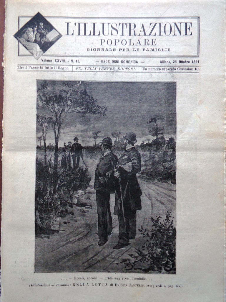 L'illustrazione Popolare 25 Ottobre 1891 Giovanni Caselli Pantelegrafo Manzoni
