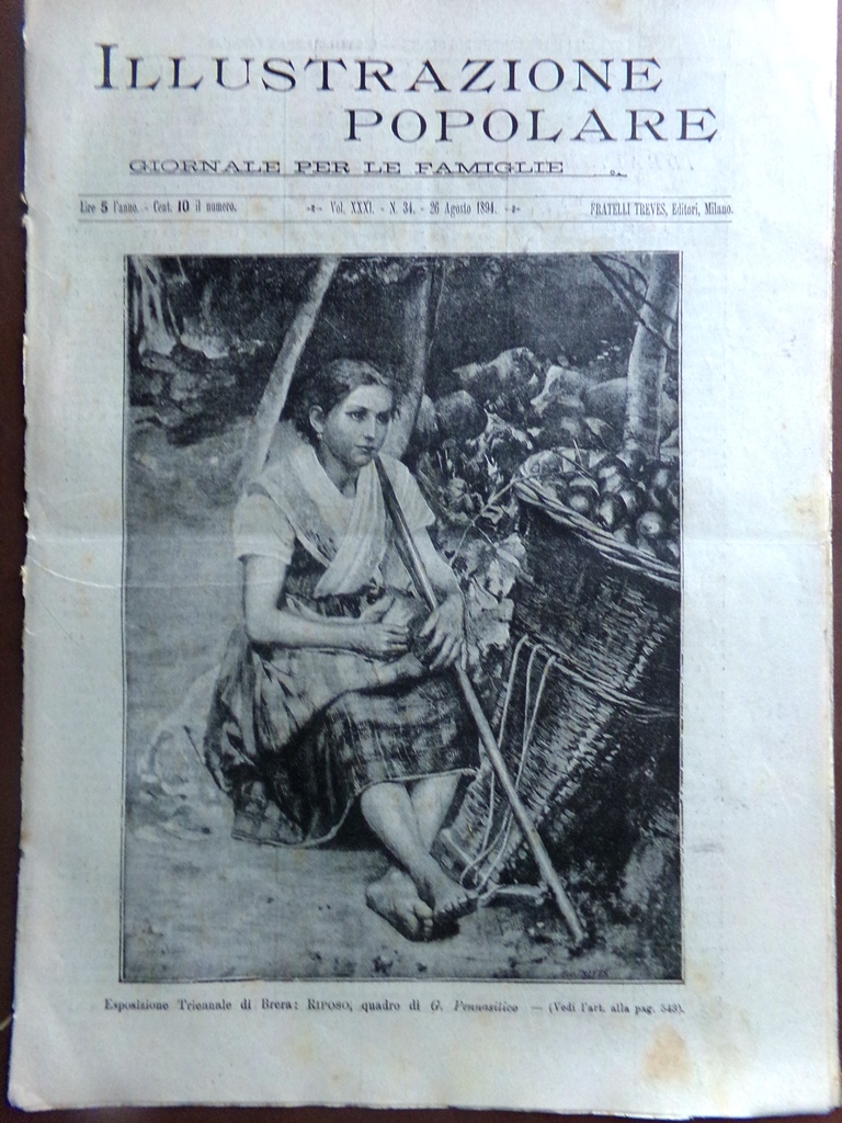 L'Illustrazione Popolare 26 Agosto 1894 Terremoto Sicilia Meiji Shoken Briganti