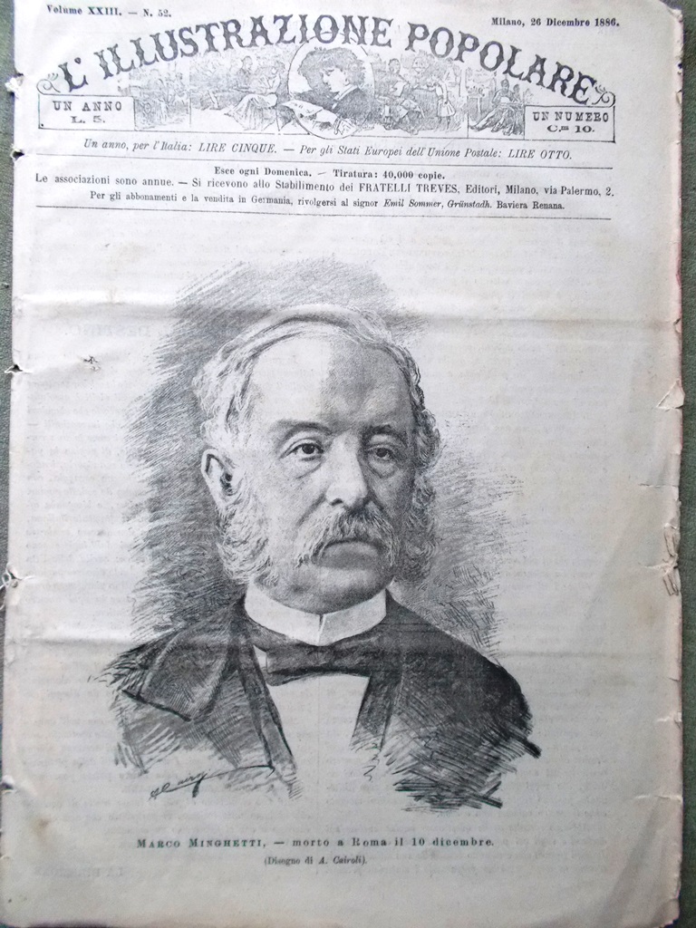 L'Illustrazione Popolare 26 Dicembre 1886 Minghetti Natale Aida Giocattoli Donna