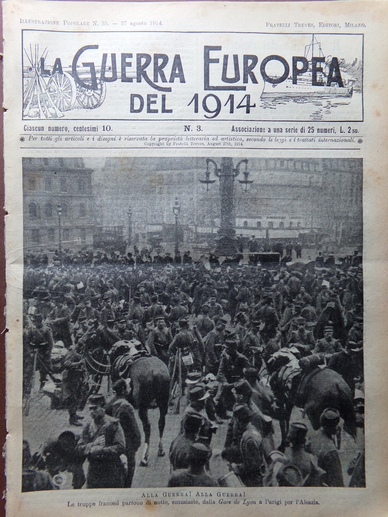 L'Illustrazione Popolare 27 Agosto 1914 WW1 Morte Pio X Invasione …