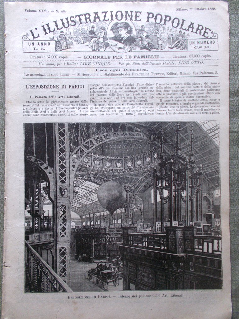 L'illustrazione Popolare 27 Ottobre 1889 Streghe Vincenzo Prato Orleans Luigi …