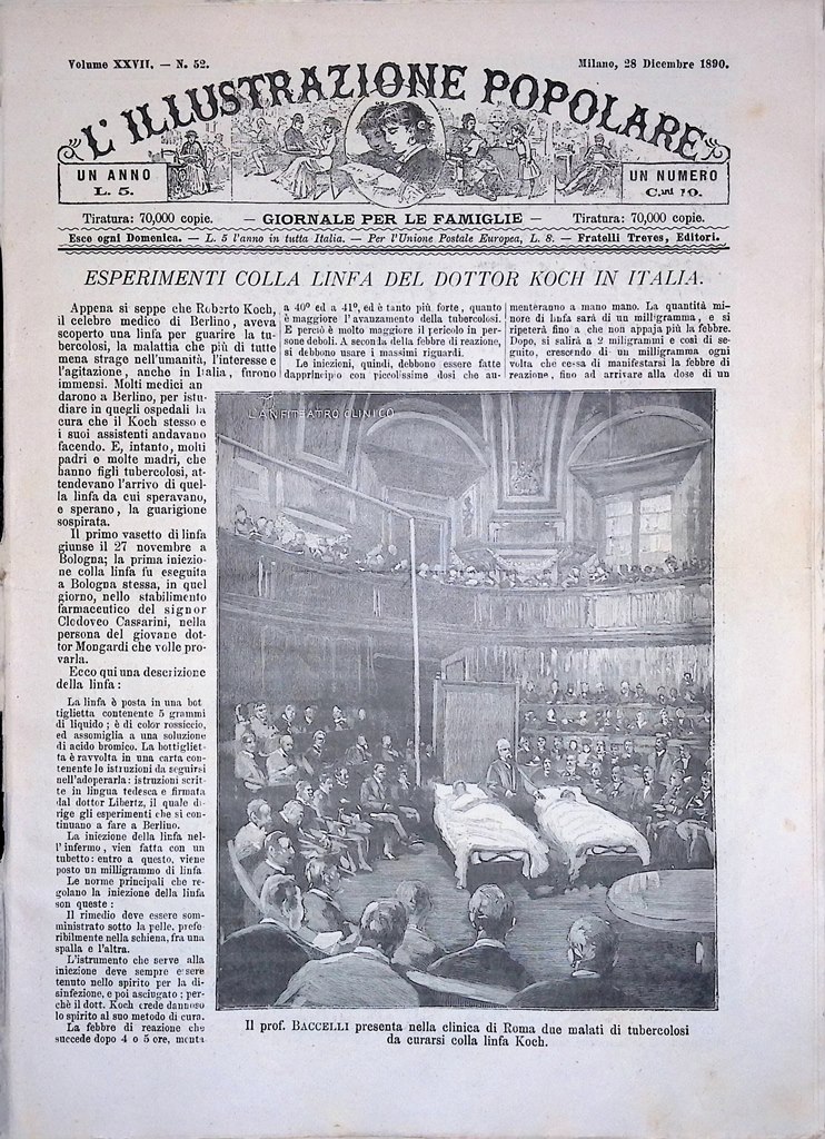 L'Illustrazione Popolare 28 Dicembre 1890 Koch Clinica Baccelli Nuovi Deputati