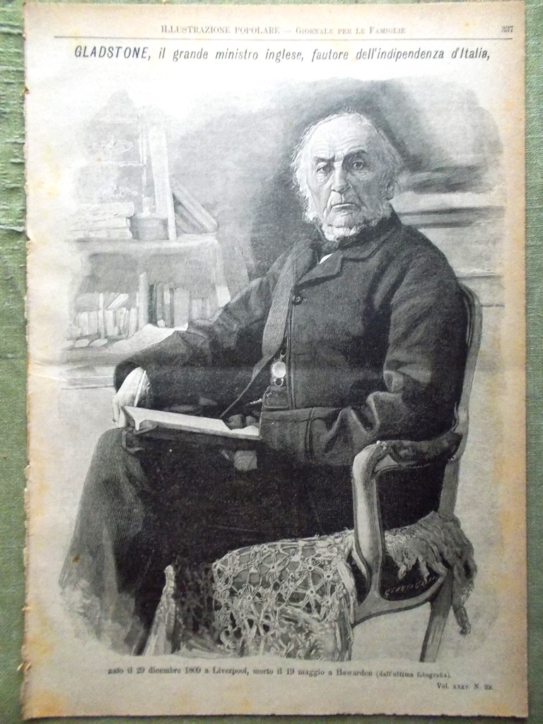 L'illustrazione Popolare 29 Maggio 1898 Gladstone Tumulti Milano Sindone Dezza