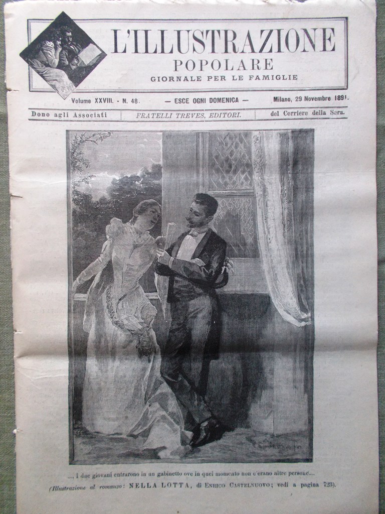 L'illustrazione Popolare 29 Novembre 1891 Palermo Sacerdoti Ammone Ponte Galera