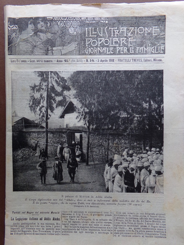 L'Illustrazione Popolare 3 Aprile 1910 Menelik Festa del Ramadan Chartres …