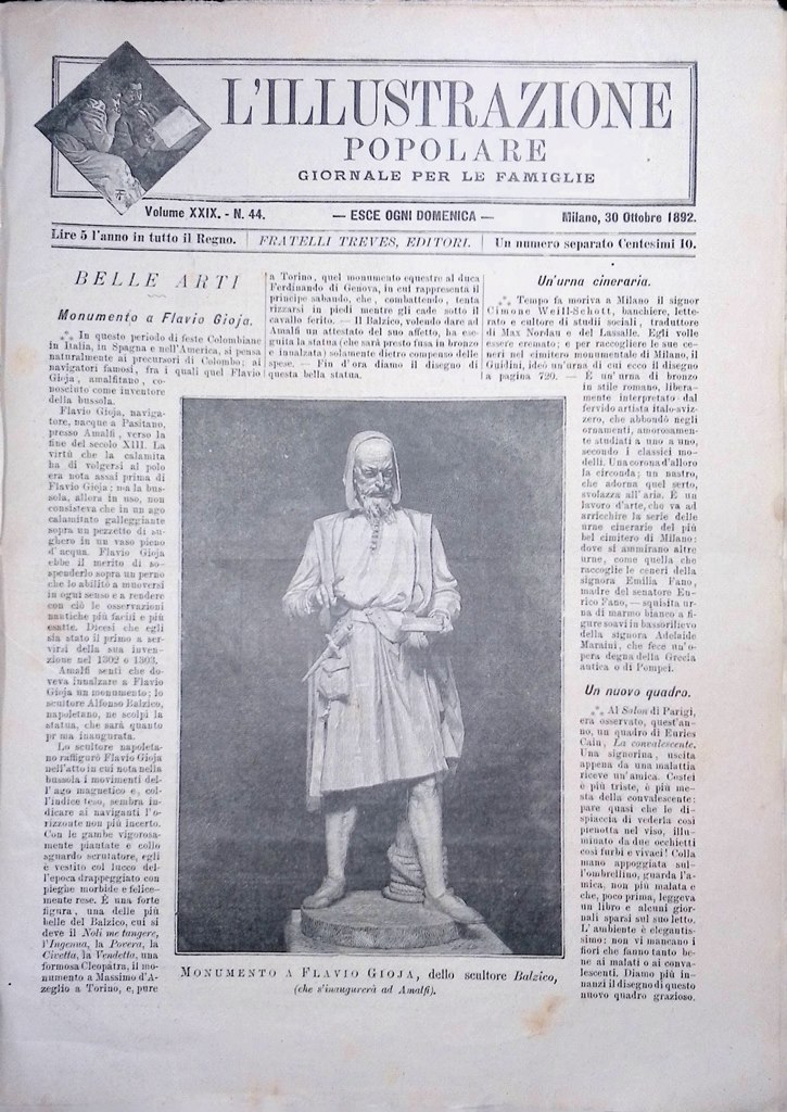 L'Illustrazione Popolare 30 Ottobre 1892 Mondo Occulto Blavatsky Salamanca Gioja