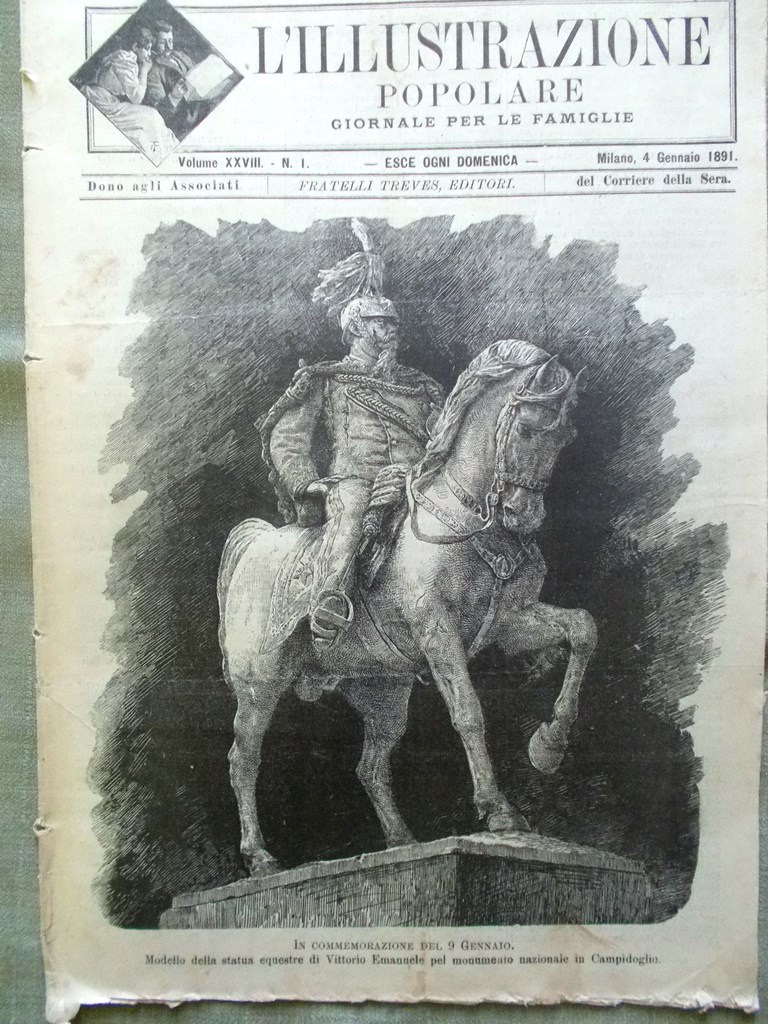 L'illustrazione Popolare 4 Gennaio 1891 Ospedale dei Poveri Milano Otello …